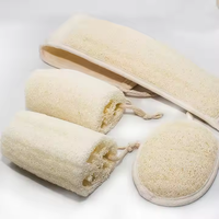 Gant de douche exfoliant en éponge naturelle de loofah ovale, personnalisé avec logo, écologique, pour le corps, marque privée UUYP