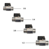 Raccords de tuyauterie, mini-vanne à bille pneumatique, vanne d'arrêt, filetage mâle/femelle 1/8, 1/4, 3/8, 1/2, 3/4
