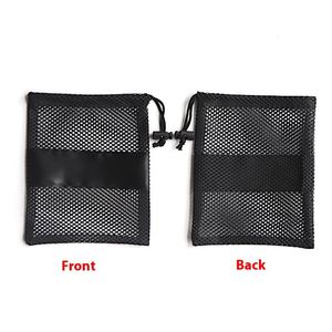 Wholesale Customizable Logo Black Hexagonal <b>Drawstring</b> Backpack Buttoned Polyester Mesh <b>Bag</b> for Diving Glasses Eyewear Storage - Product Image 3