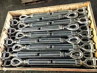 Tendeur de câble réglable en acier forgé à mâchoires, type US, corps ouvert, zingué, pour levage industriel lourd et applications marines