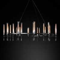 Nouveau Lustre Suspension en Verre Style Loft Nordique Américain Rétro, Luminaire de Restaurant, Lustre Anneau en Verre et Laiton