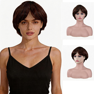 <span class=keywords><strong>Perruque</strong></span> Bob droite noire pour femmes <span class=keywords><strong>perruque</strong></span> synthétique frange pour la fête utilisation quotidienne Look réaliste facile à porter parfait pour les acheteurs mondiaux - Product Image 1