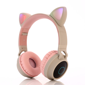 Großhandel Neueste BT 5.0 Kinder-Kopfhörer mit Cartoon-Design für Mädchen, Niedliche Katzenohren, Kabellose Kopfhörer mit Mikrofon und LED-Licht - Product Image 5