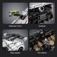 Cada C61048 MOC City Supercar Racing Hypercar Fantasma Sports Car, Modelo de Vehículo de Carreras, Kits de Ladrillos de Construcción, Sets de Bloques de Construcción