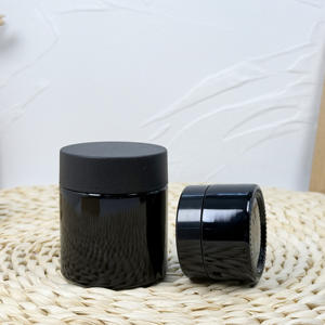 <b>Amber</b> <b>Glass</b> Cream Jar Black Bamboo Lid for Skincare Cosmetic Packaging - Product Image 6