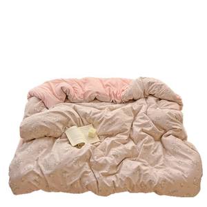 Automne hiver Nantong Home Textile quatre pièces ensemble de literie motif géométrique unique housse de couette fleur impression Polyester sac - Product Image 4