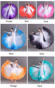 Jupe de danse de haute qualité pour femmes, 360/540/720 degrés, couleur dégradée, longue et fluide, jupe circulaire complète pour la danse folklorique, costume de spectacle - Product Image 5