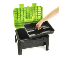 Étui rigide en plastique pour le rangement de l'artisanat Boîte à outils de rangement domestique Tabouret escabeau de rangement