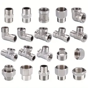 LongDing NPT To BSP 1/2" 3/4" Stainless Steel Tube Fitting Control Elbow Nipple Joint Adapter Coupler Plumbing Pipe Fittings