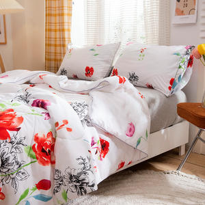 أطقم أغطية سرير فاخرة بالجملة مطبوعة من الألياف الدقيقة المحشوة بالبوليستر للزفاف بمقاسات توأم وكوين - Product Image 5