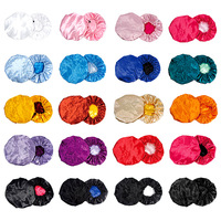Bonnet de nuit personnalisé avec logo imprimé, bonnet de cheveux réglable à double couche, bonnet en satin pour femmes