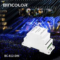 Amplificador de Señal DMX LED RGB con Aislamiento Eléctrico Independiente Bincolor BC-812-DIN, Divisor de Señal DMX para Riel DIN