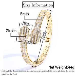 Hip Hop Mixed Zircon Children's Charm Palm <b>Bracelet</b> Customized Accessories High-end Brass Channel Setting - Product Image 3