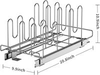 Organisateur de couvercles de casseroles coulissant avec glissières en fer, support de rangement multifonction durable pour assiettes, plateaux de cuisson et ustensiles de cuisine