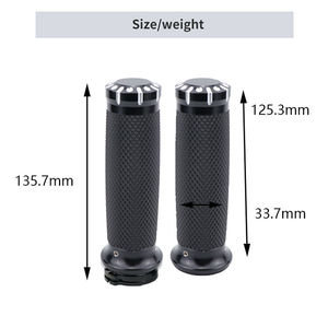 XYRacing Poignées <span class=keywords><strong>de</strong></span> <span class=keywords><strong>guidon</strong></span> universelles en alliage d'aluminium pour <span class=keywords><strong>moto</strong></span> - Noir/Chrome, diamètre 33-34 mm, robustes et durables - Product Image 5
