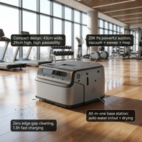 Robot de nettoyage de sols commercial à batterie 24V, puissance d'aspiration de 20000 Pa, autonome 3-en-1, autopropulsé, contrôlé par application, 8L