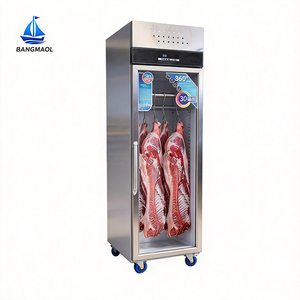 Réfrigérateur commercial BANGMAOL à double porte vitrée pour viande, en acier inoxydable, avec crochets internes pour boucherie - Product Image 3