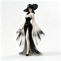 Figurines d'action en PVC écologiques personnalisées par le fabricant, nouveau modèle 3D de personnage féminin d'anime sombre, avec base