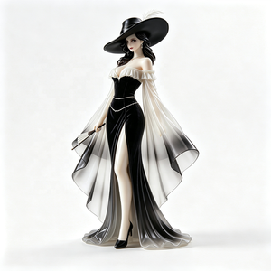 Figurines d'action en PVC écologiques personnalisées par le fabricant, nouveau modèle 3D de personnage féminin d'anime sombre, avec base - Product Image 1