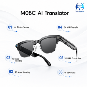 Gafas con Cámara IA M08C de 8MP, Grabación 1080P a 30FPS, Descarga WiFi, Llamadas ENC para Creación de Contenido Deportivo y Turismo - Product Image 3