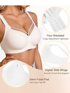 Soutiens-gorge sans fil personnalisés OEM pour femmes, bralette <span class=keywords><strong>en</strong></span> maille sans armatures, soutien-gorge confortable sans coutures avec coussinets <span class=keywords><strong>en</strong></span> gel - Product Image 2