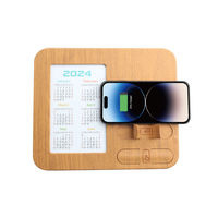 Support de téléphone en cuir PU avec cadre photo/calendrier, chargeur sans fil rapide 15W QC3.0 et support pour écouteurs, compatible modes portrait et paysage