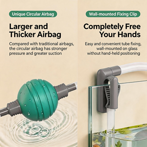 Changeur d'eau pour <span class=keywords><strong>aquarium</strong></span> Quanying, pompe à siphon de 195 cm, nettoyeur de gravier, tube extensible, forte aspiration pour eau douce et marine - Product Image 4