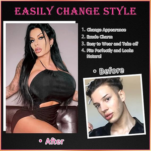 Plastron en silicone à col haut et décolleté profond, grandes coupes, seins réalistes pour cosplay, travestissement, shapewear - Product Image 5