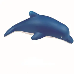 Fabriek Groothandel Promotie Aangepaste Logo Kinderen Volwassen Dolfijn Vormige Anti Stress Pu Foam Squishy Squeeze Reliever Bal Speelgoed