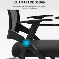 Chaise de salle de conférence ergonomique pliable avec tableau d'écriture, cadre en métal maillé, design moderne et simple, formation intégrée