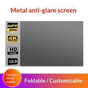 Pantalla de Proyección Plegable Simple de Fibra de Vidrio Anti-Luz, Relación de Aspecto 16:9, Pantalla HD de 20 Pulgadas de Ancho para Uso Doméstico - Product Image 1