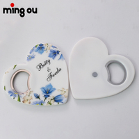 Ouvre-bouteille aimanté pour réfrigérateur en forme de cœur, cadeaux de remerciement, aimant de réfrigérateur en plastique vierge UV