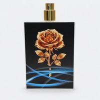 Flacon de parfum carré en verre avec finition sertie, vide, vente en gros