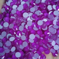 Strass en verre ZK Bulk SS20 violet fluo néon, non thermocollant, à dos plat, 12 facettes, pour décoration d'ongles