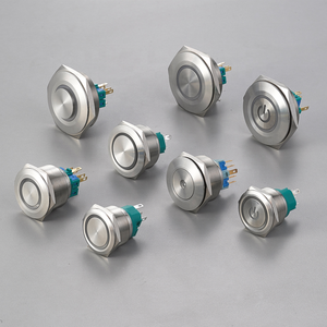 สวิตช์กดแบบกดติดปล่อยดับ หัวกลม 22 มม. คุณภาพสูง 1NO1NC กันน้ำ ไฟ LED สีฟ้า พร้อมสัญลักษณ์<span class=keywords><strong>ไฟฟ้า</strong></span> - Product Image 6