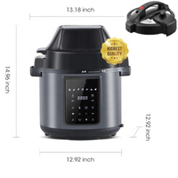 Cuisinière à pression électrique programmable en acier inoxydable, friteuse à air, écran LED, capacité 1L, classe d'efficacité énergétique, usage domestique
