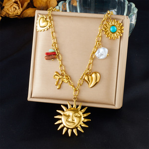 Collana con pendente a forma di conchiglia in acciaio inossidabile Sea Style Tarnish Free Collana con ciondolo a forma di pesce, - Product Image 6