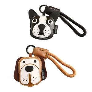 Llavero de Cuero con Diseño de Animal de Dibujos Animados, Colgante para Teléfono, Llavero de Cuero con Perrito <span class=keywords><strong>Beagle</strong></span>, Bulldog Francés, Accesorios Decorativos - Product Image 1