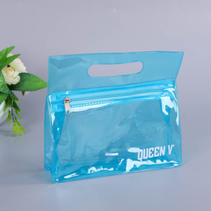 Customized colored PVC <b>handbag</b> zipper bag cosmetics toiletry packaging bag high clarity EVA zipper bag gift - Product Image 1