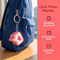 Porte-clés anti-stress imprimé en 3D avec message cœur, jouet de poche mignon avec son de clic satisfaisant, idéal pour un cadeau d'anniversaire
