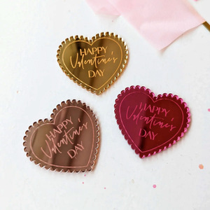 ของตกแต่งเค้กอะคริลิควันวาเลนไทน์รูปหัวใจ ริมฝีปาก XOXO สำหรับคัพเค้ก ของตกแต่งปาร์ตี้ - Product Image 2