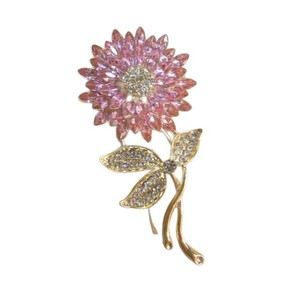 Broches en alliage plaqué or personnalisées, motif tournesol noble, antidérapantes, avec strass en cristal, bijoux unisexes, cadeau d'admission à l'université, mariage - Product Image 2