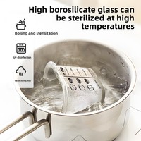 Récipient de Conservation des Aliments pour Bébé en Verre Borosilicate avec Couvercle en Silicone, Compatible Micro-ondes, Scellé pour une Conservation Optimale de la Fraîcheur, Idéal pour la Cuisson à la Vapeur