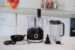 Robot culinaire multifonction 7-en-1 750W : mixeur, hachoir, <span class=keywords><strong>râpe</strong></span> et coupe-frites pour la maison - Product Image 3