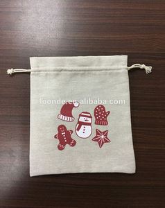 Bolsas de Cordón Biodegradables Personalizadas de 11x14 cm, Impresas con Diseño Navideño, de Yute y Lino, Serigrafía, Logotipo Económico para Regalos de Algodón y Seda - Product Image 3