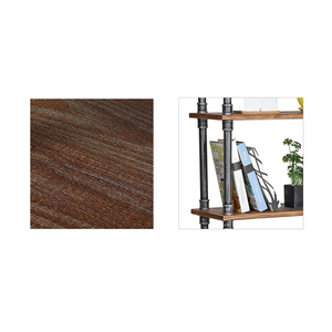 Bibliothèque <span class=keywords><strong>industrielle</strong></span> moderne rustique en métal et pin massif ouverte en <span class=keywords><strong>bois</strong></span> à 3 niveaux étagère murale en <span class=keywords><strong>bois</strong></span> pour le rangement du salon - Product Image 3