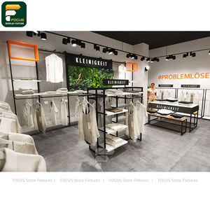 ชั้นวางโชว์สินค้าแฟชั่นระดับไฮเอนด์ ตู้แขวนเสื้อผ้าติดผนัง ตกแต่งด้วยกระจก - Product Image 4