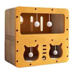 Maison et Lit à Gratter en Carton à 2 Niveaux – Poteau à Gratter Anti-Dommages pour Meubles pour Chats et Chatons - Product Image 1