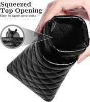 Estuche Portátil para Gafas de Doble Capa de Cuero PU Suave con Correa de Transporte, Bolsa Impermeable para Guardar Lentes