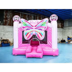 <span class=keywords><strong>Castillo</strong></span> Inflable de PVC Rosa con Diseño de Mariposa, Grado Comercial, 0.55mm, Venta Directa de Fábrica - Product Image 3